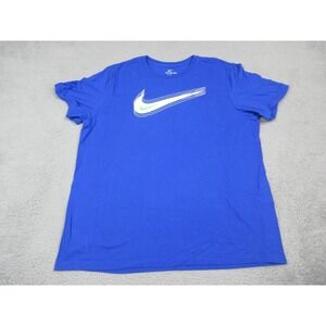 Nike Shirt Mens XL Blue The Nike Tee Swoosh Logo Graphic Athletic Sports Tee